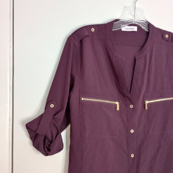 Calvin Klein Purple & Gold Tunic Top - Picture 4 of 9